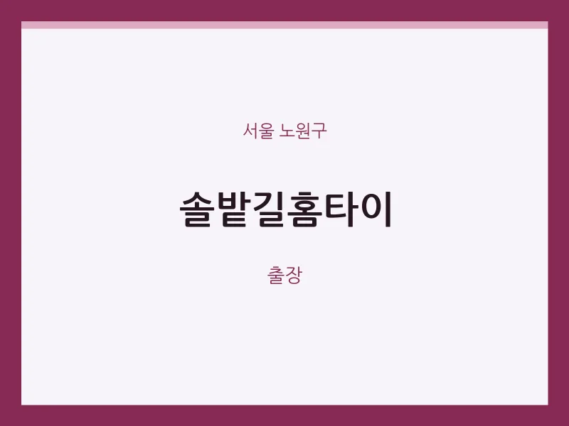 노원구 출장마사지 솔밭길홈타이 | 마픽