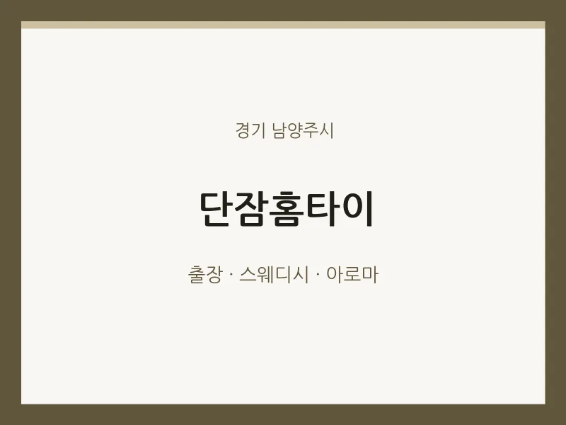남양주시 출장마사지 단잠홈타이 | 마픽