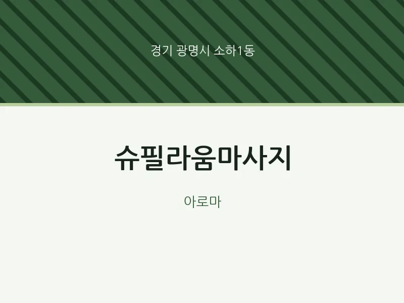 소하1동 출장마사지 홈타이 슈필라움마사지 | 마픽