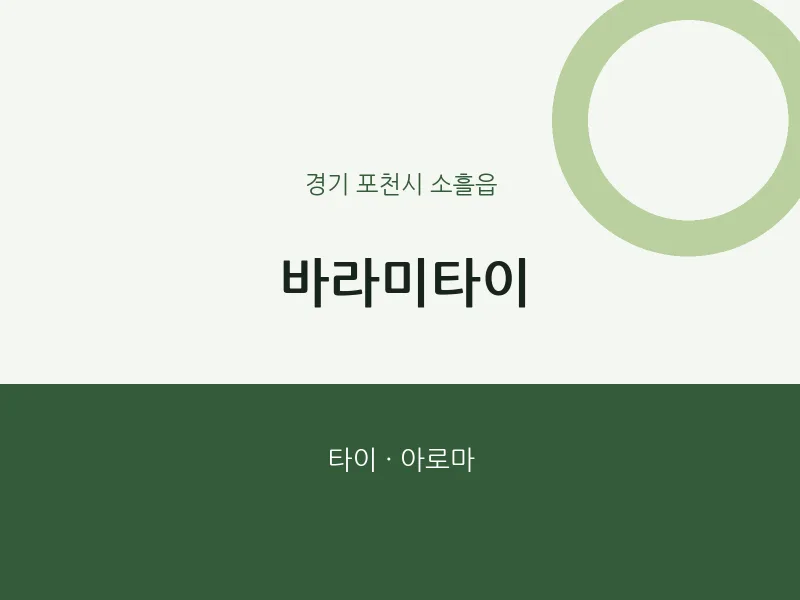 소흘읍 출장마사지 홈타이 바라미타이 | 마픽