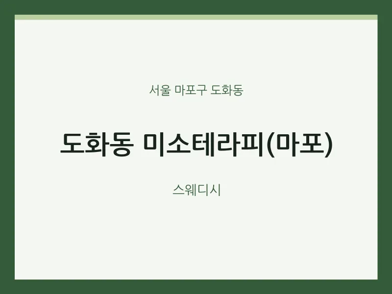 도화동 출장마사지 홈타이 미소테라피(마포) | 마픽
