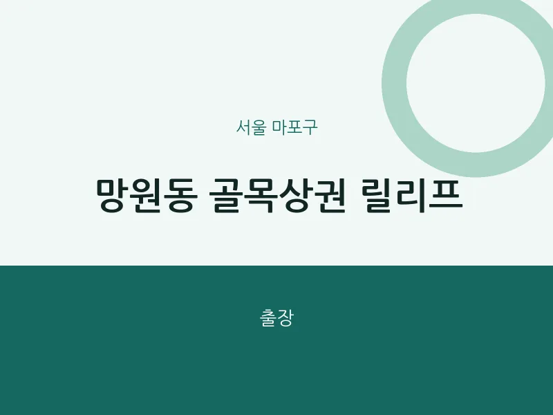 마포구 출장마사지 홈타이 골목상권 릴리프 | 마픽