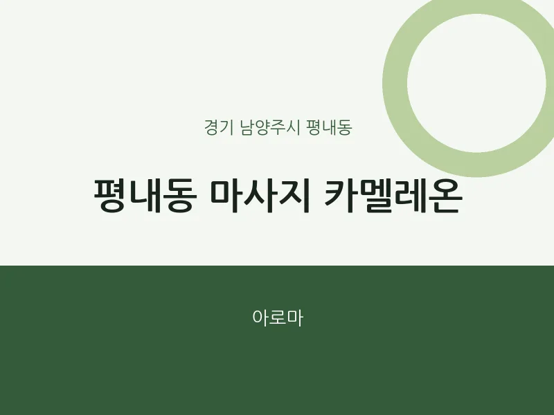 평내동 출장마사지 홈타이 카멜레온 | 마픽
