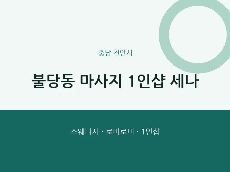 천안시 출장마사지 홈타이 1인샵 세나 | 마픽