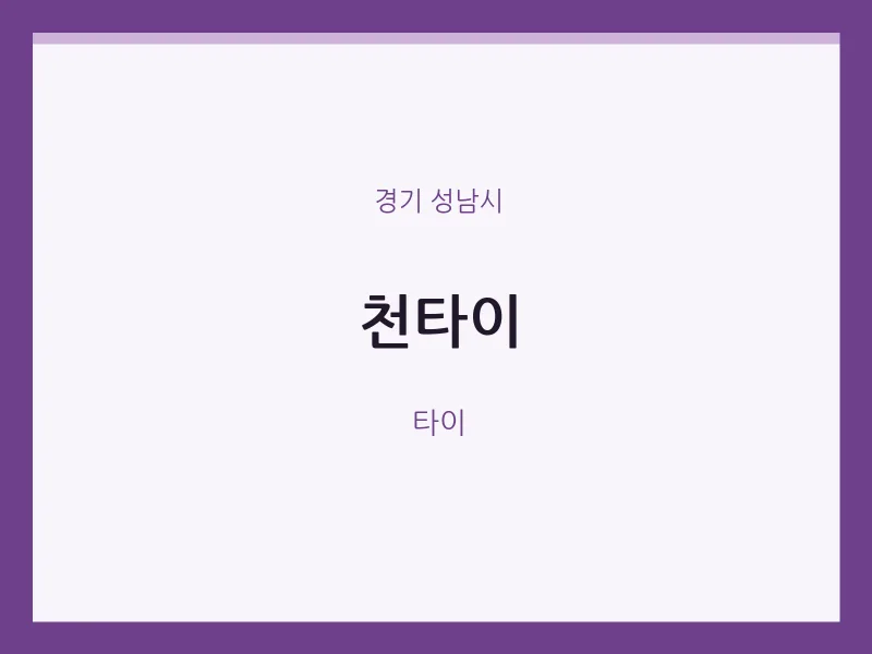 성남시 출장마사지 홈타이 천타이 | 마픽