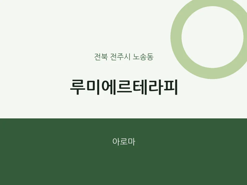 노송동 출장마사지 홈타이 루미에르테라피 | 마픽