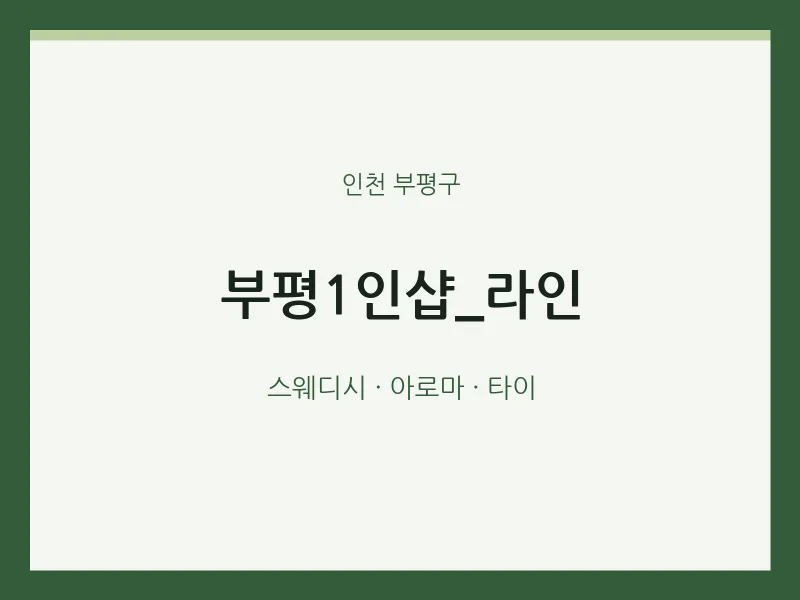 부평구 출장마사지 홈타이 부평1인샵_라인 | 마픽