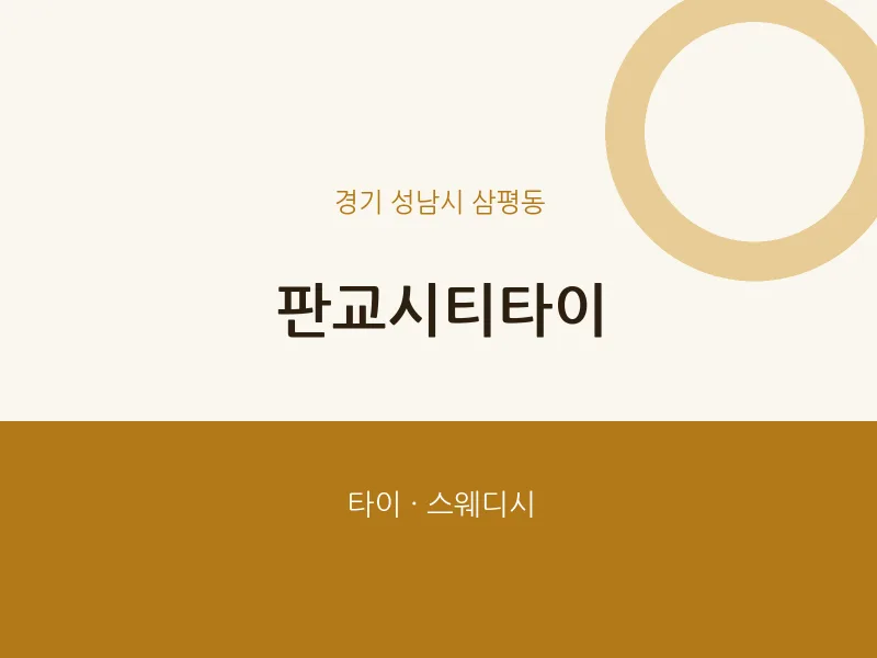 삼평동 출장마사지 홈타이 판교시티타이 | 마픽