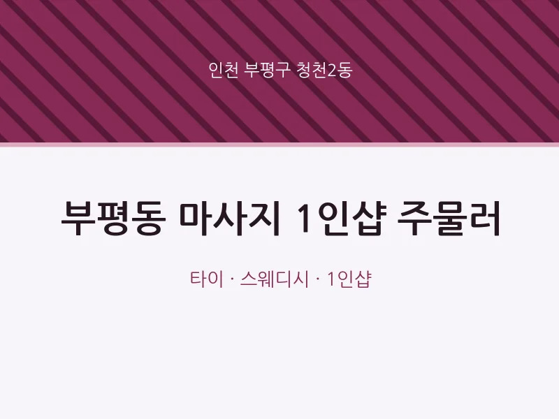 청천2동 출장마사지 홈타이 1인샵 주물러 | 마픽