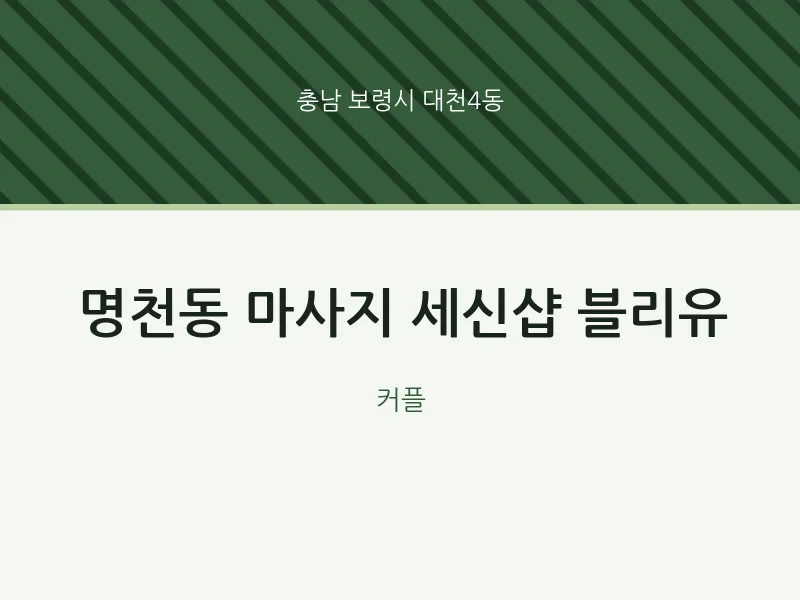 대천4동 출장마사지 홈타이 세신샵 블리유 | 마픽
