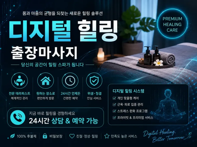 구로구 출장마사지 디지털 힐링 - 신도림 구로디지털단지 신길동 어디서나 부르는 힐링 케어