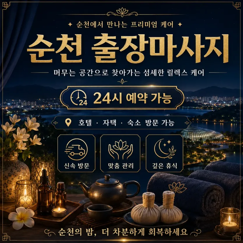 순천 출장마사지 추천 연향동 조례동 신대지구 언제나 편안한 홈타이 케어