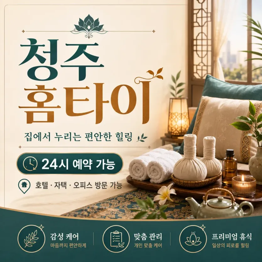 청주 홈타이│24시 출장마사지 예약 및 홈케어 서비스