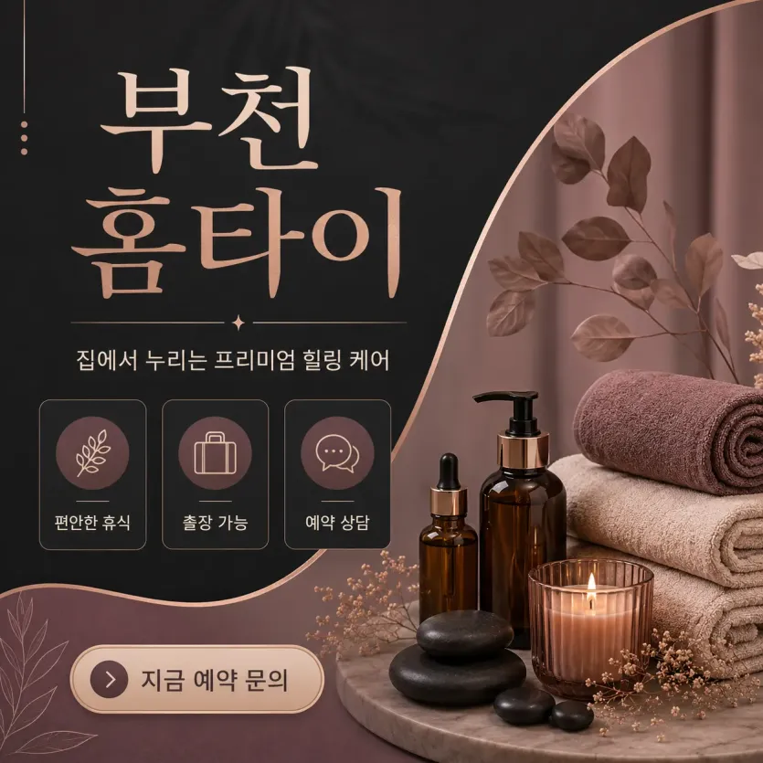 부천 홈타이 안마 집에서 받는 24시 명품 태국 마사지 관리