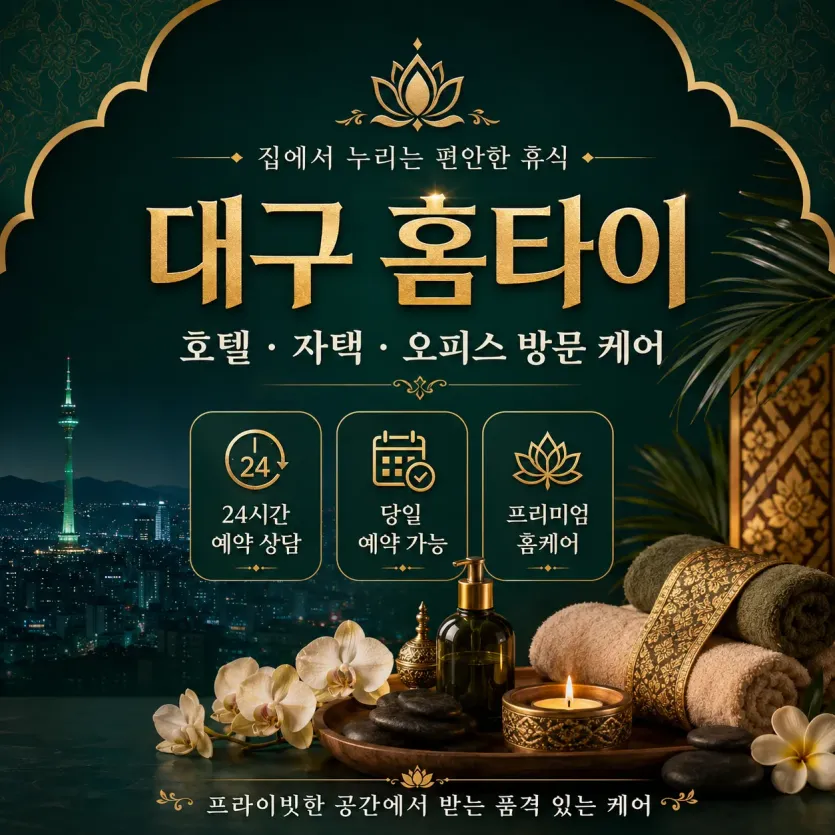 대구 홈타이 마사지 추천, 집에서 즐기는 완벽한 힐링 홈케어 예약 안내