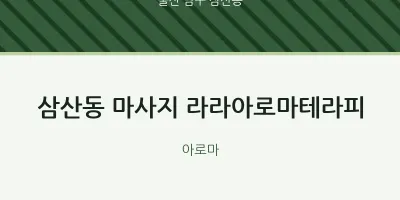 삼산동 출장마사지 홈타이 라라아로마테라피 | 마픽