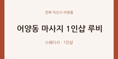 어양동 출장마사지 홈타이 1인샵 루비 | 마픽