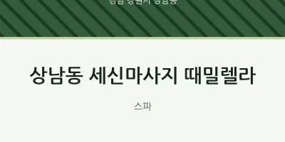 상남동 출장마사지 홈타이 세신마사지 때밀렐라 | 마픽