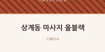 상계2동 출장마사지 홈타이 올블랙 | 마픽