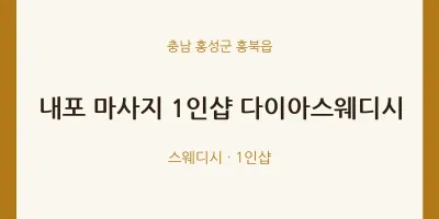 홍북읍 출장마사지 홈타이 내포 마사지 1인샵 다이아스웨디시 | 마픽