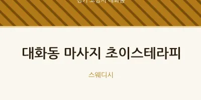 대화동 출장마사지 홈타이 초이스테라피 | 마픽