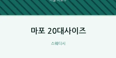 마포구 출장마사지 홈타이 마포 20대사이즈 | 마픽