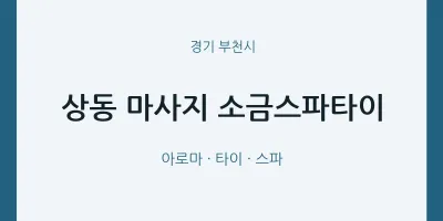 부천시 출장마사지 홈타이 소금스파타이 | 마픽