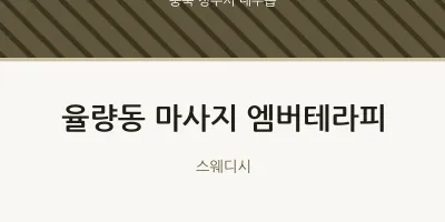 내수읍 출장마사지 홈타이 엠버테라피 | 마픽