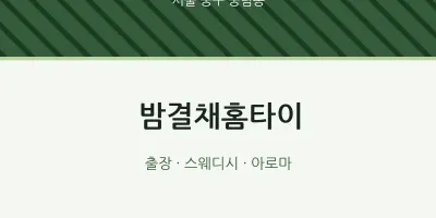 중림동 출장마사지 밤결채홈타이 | 마픽
