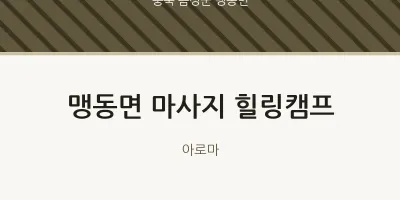 맹동면 출장마사지 홈타이 힐링캠프 | 마픽