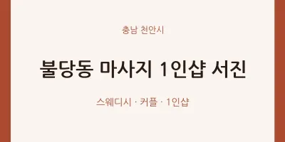 천안시 출장마사지 홈타이 1인샵 서진 | 마픽