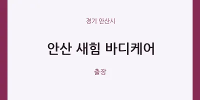 안산시 출장마사지 홈타이 안산 새힘 바디케어 | 마픽