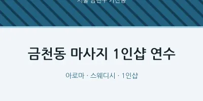 가산동 출장마사지 홈타이 1인샵 연수 | 마픽