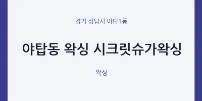 야탑1동 출장마사지 홈타이 왁싱 시크릿슈가왁싱 | 마픽