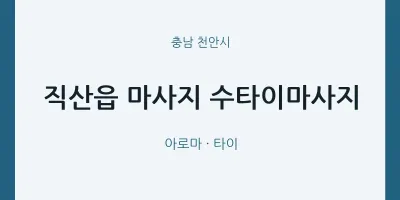천안시 출장마사지 홈타이 수타이마사지 | 마픽