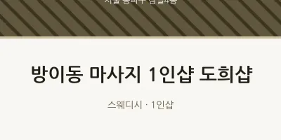 잠실4동 출장마사지 홈타이 1인샵 도희샵 | 마픽