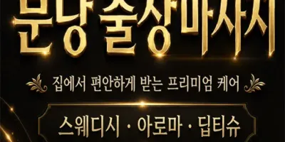 분당출장마사지 ⭐ 후불제 30분 도착 | 판교·서현·정자동 홈타이케어