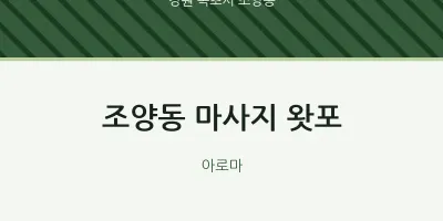 조양동 출장마사지 홈타이 왓포 | 마픽