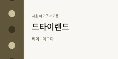 서교동 출장마사지 홈타이 드타이랜드 | 마픽