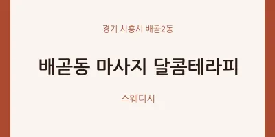 배곧2동 출장마사지 홈타이 달콤테라피 | 마픽