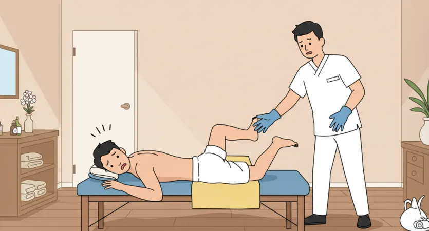 오일 마사지 받다 침대에서 추락한 레전드 후기
